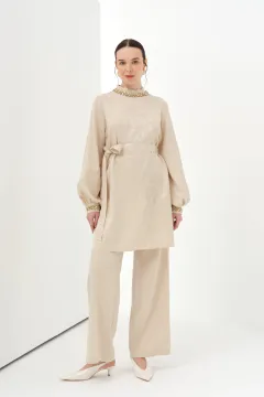 N'Prive Kol Ve Yaka Taş Detay Takım