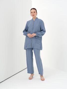 N'Prive  Sırt Detaylı İpek Cupra Takım