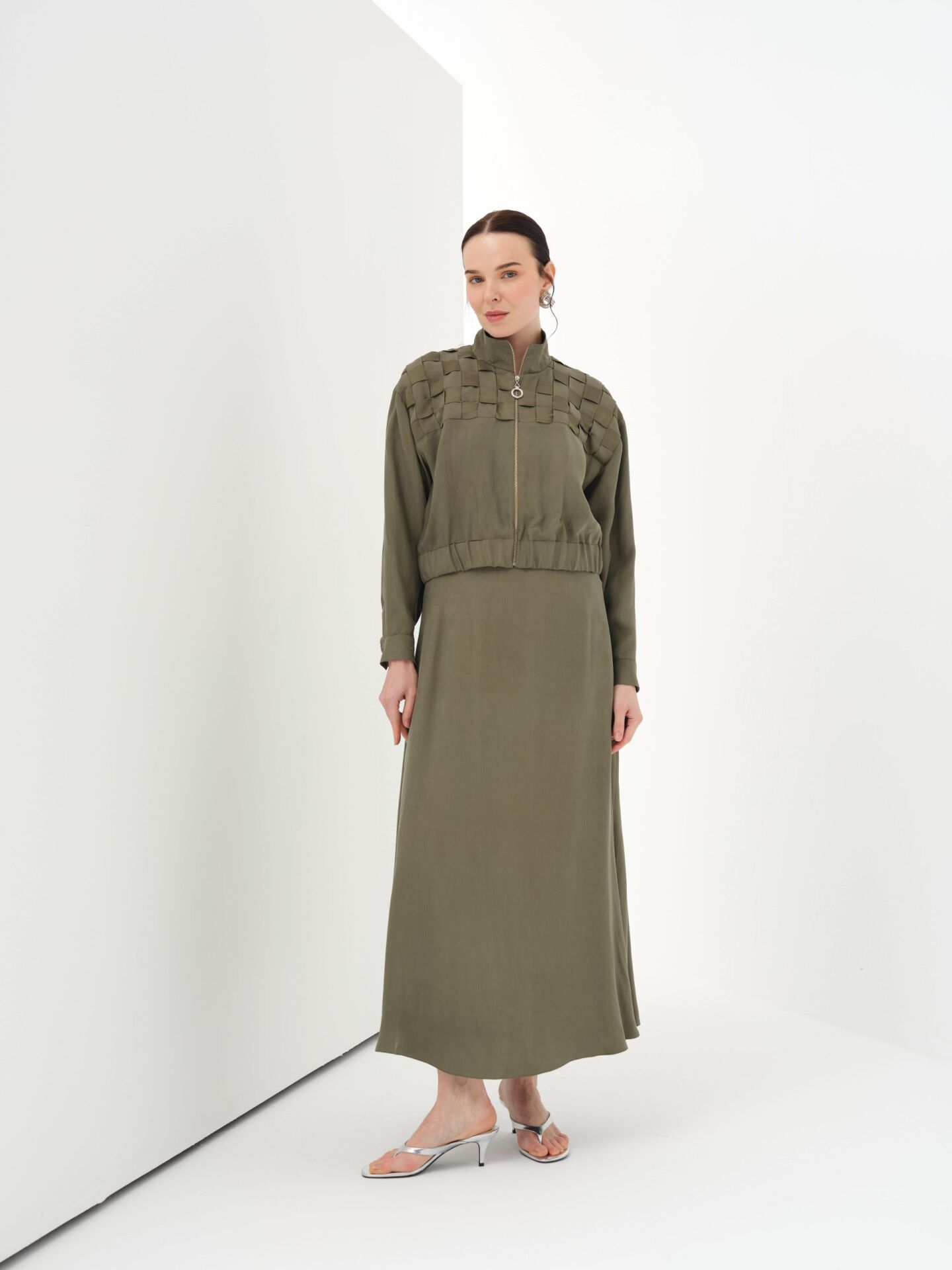 N'Prive Fermuar Detaylı İpek Cupra Takım