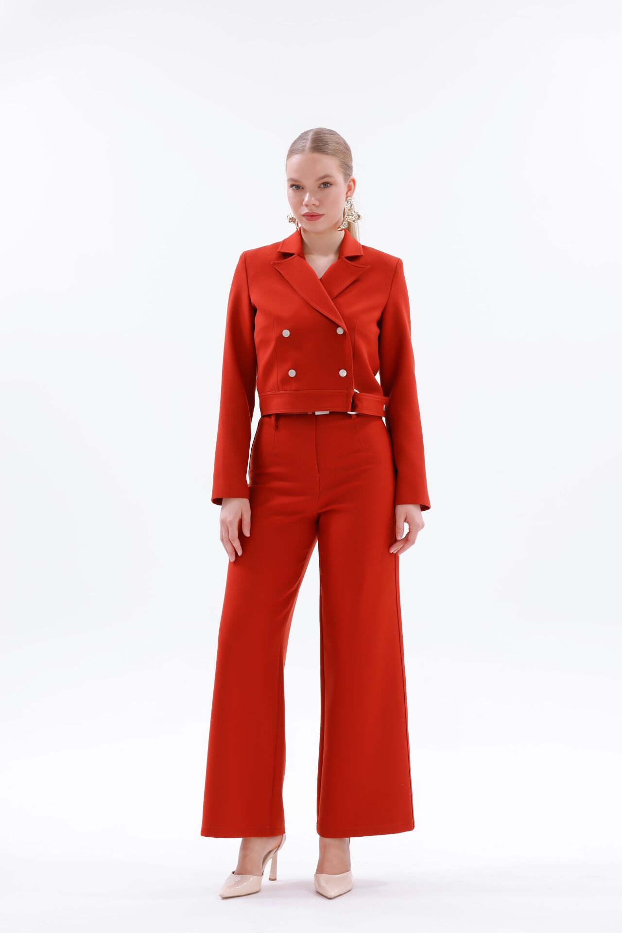 N'Prive Aksesuar Detaylı Ceket Pantolon Takım