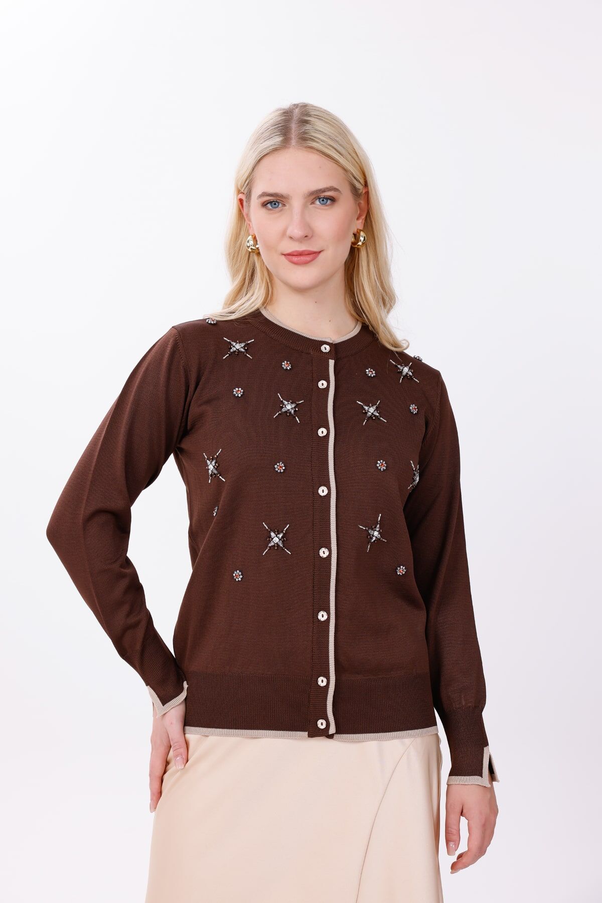 N'Prive Taş Detay Merserize Hırka